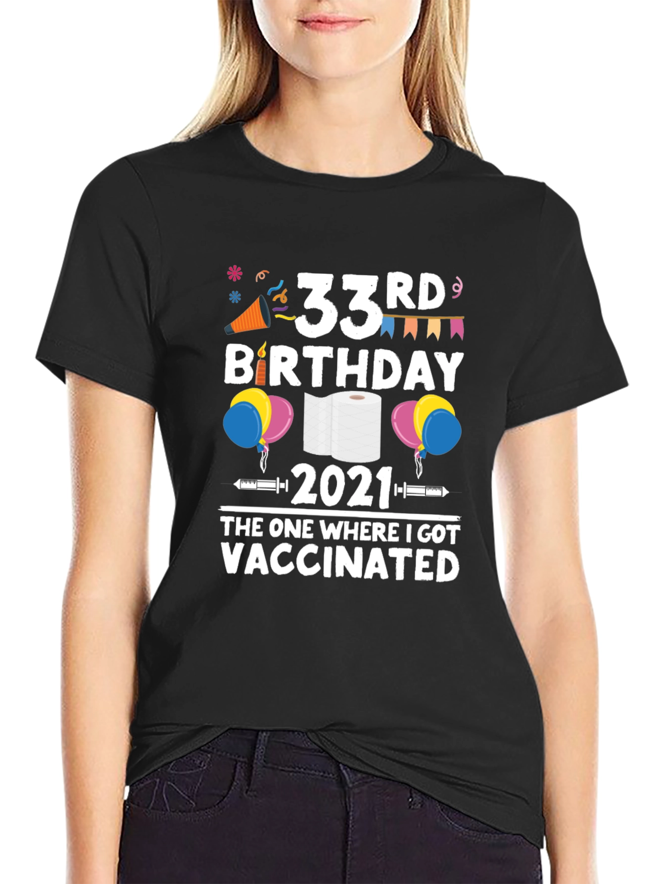 33rd Birthday 2021 Vaccinated T-Shirt