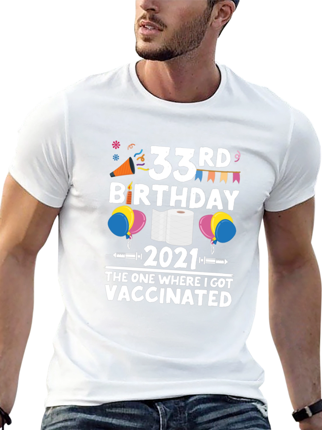 33rd Birthday 2021 Vaccinated T-Shirt