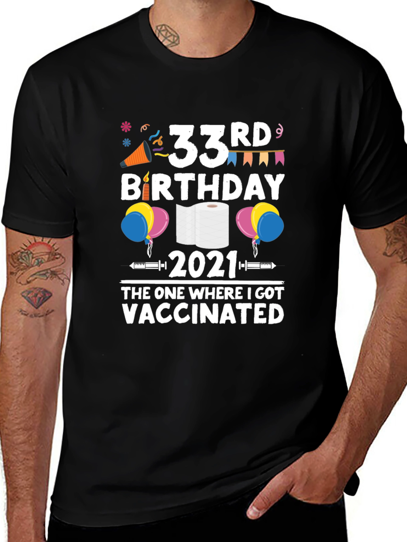 33rd Birthday 2021 Vaccinated T-Shirt