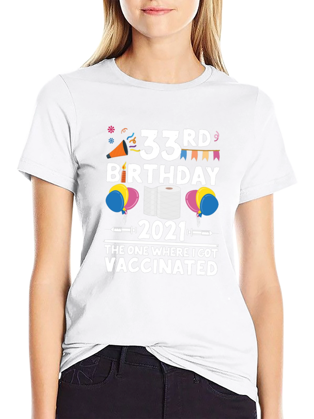 33rd Birthday 2021 Vaccinated T-Shirt