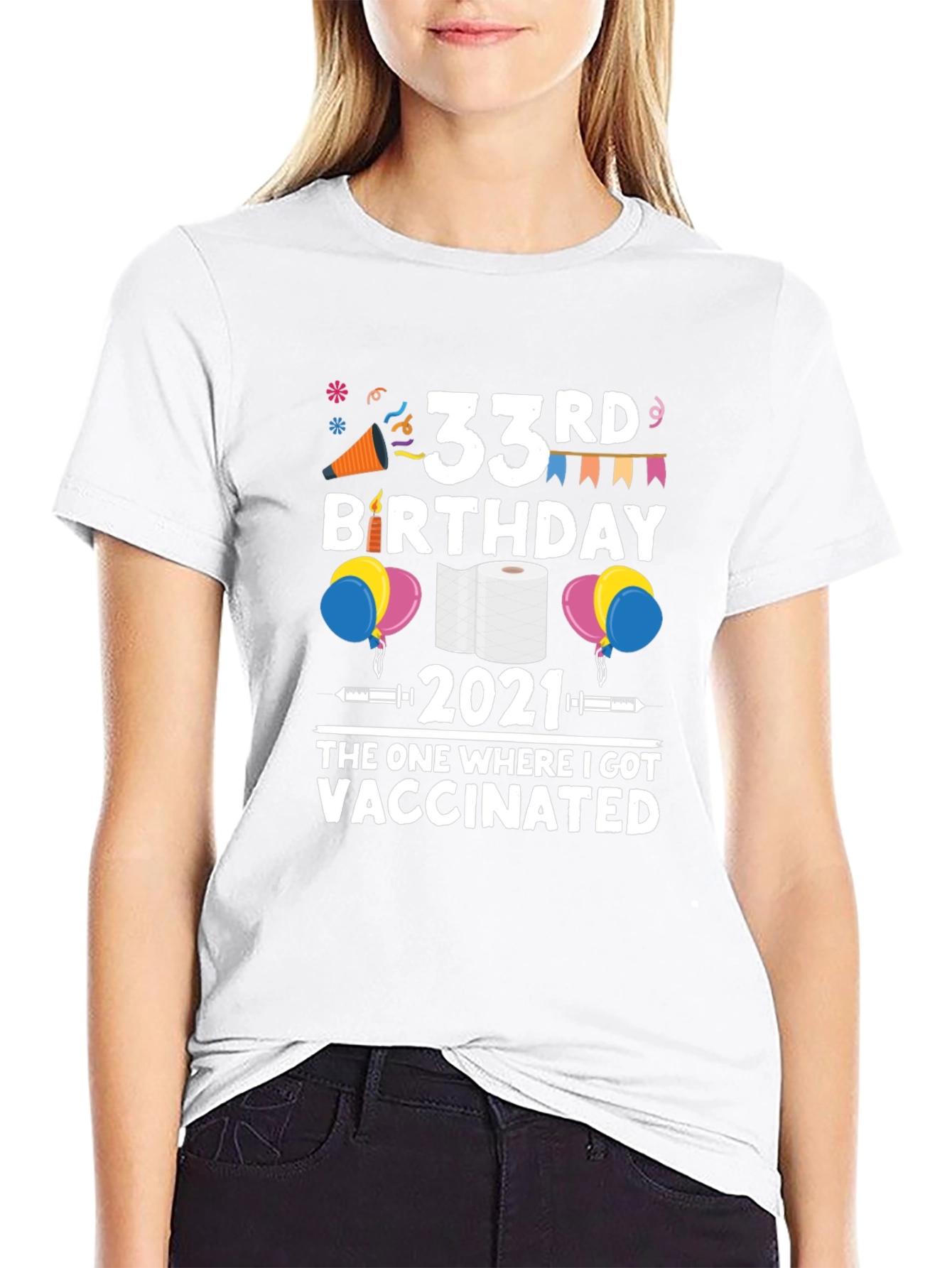 33rd Birthday 2021 Vaccinated T-Shirt