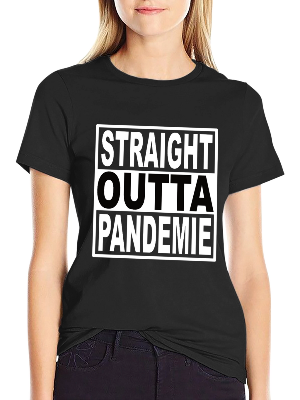 Straight Outta Pandemie Black T-Shirt
