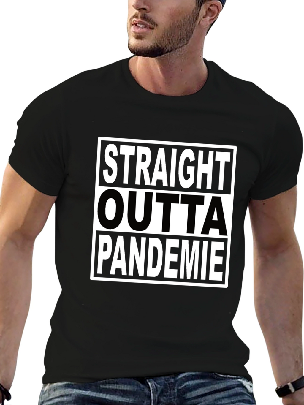 Straight Outta Pandemie Black T-Shirt