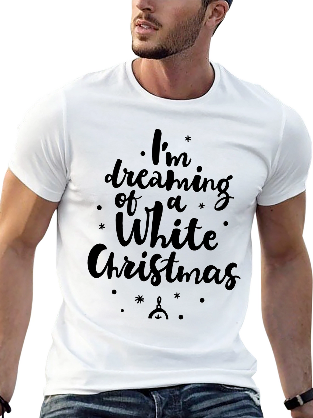 Dreaming of a White Christmas Black T-Shirt