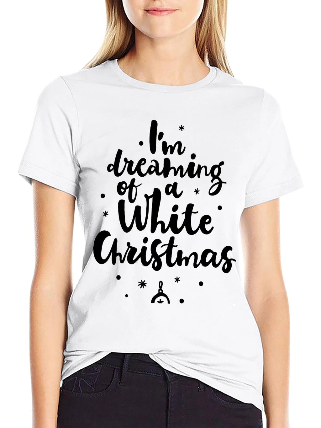 Dreaming of a White Christmas Black T-Shirt