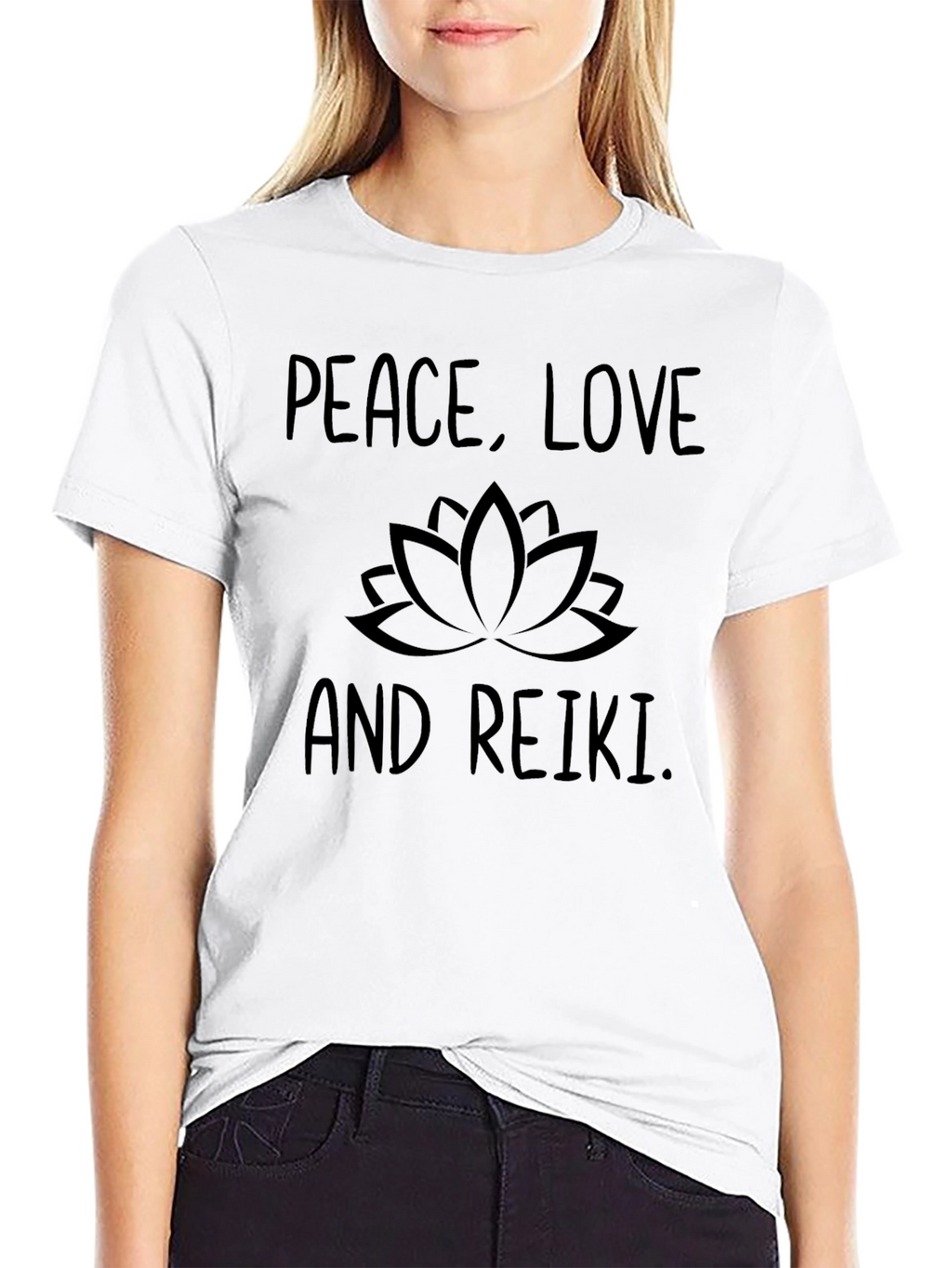 Peace Love Reiki T-Shirt - Black Graphic Tee