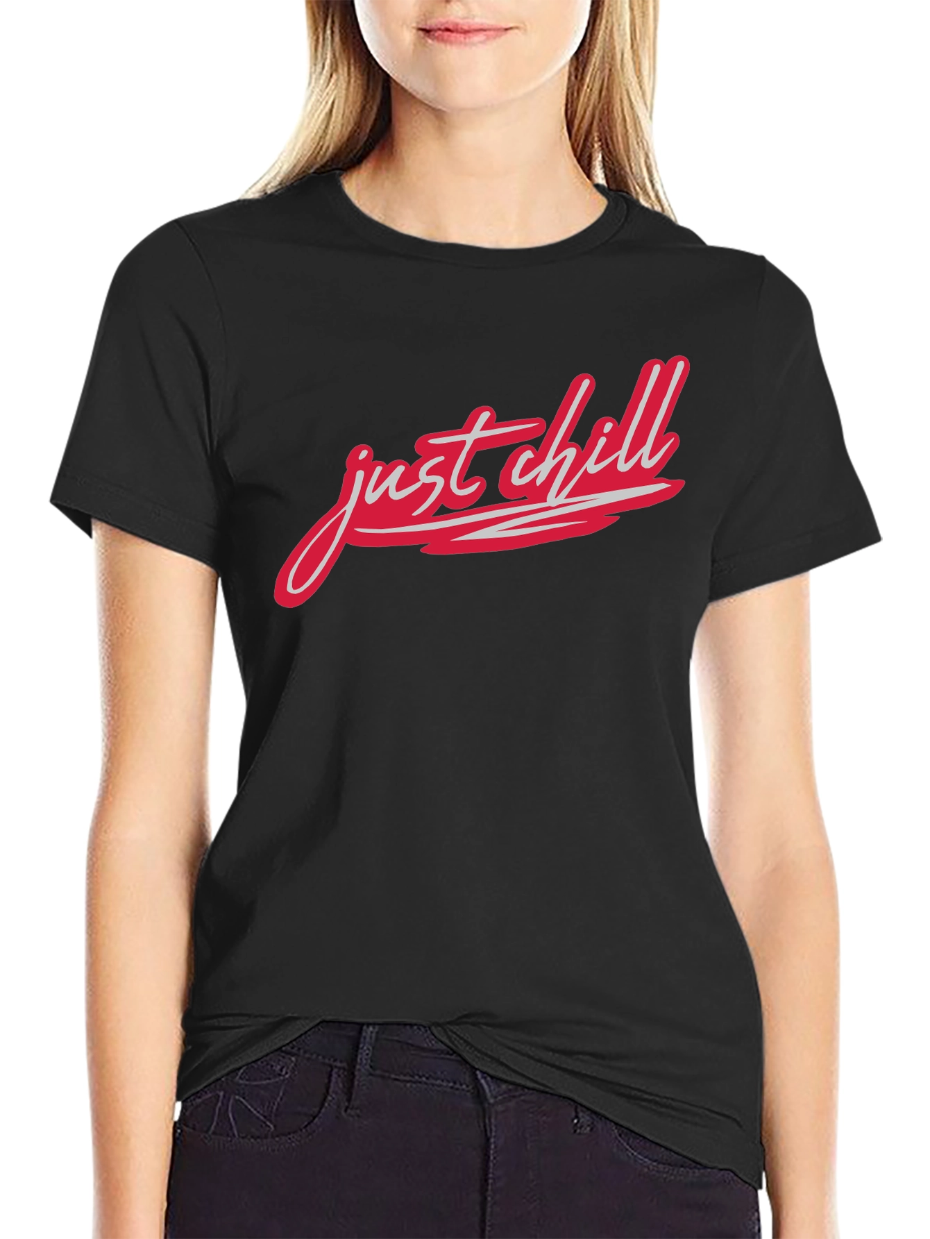 Just Chill Black Graphic Tee