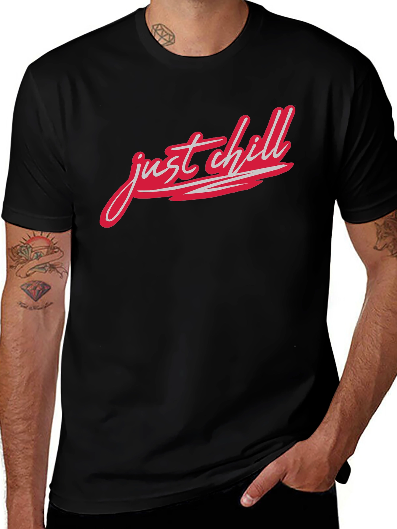 Just Chill Black Graphic Tee