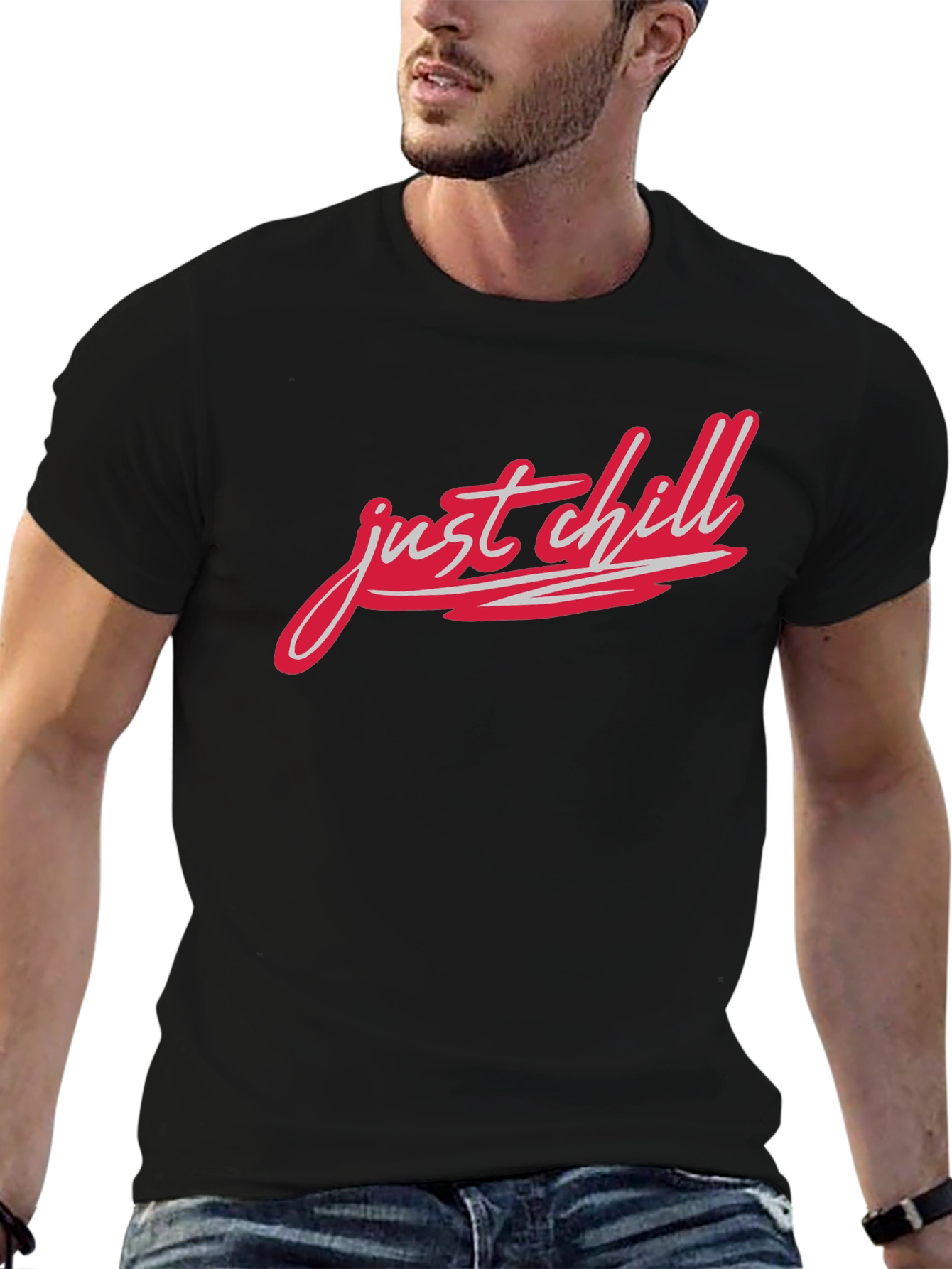 Just Chill Black Graphic Tee