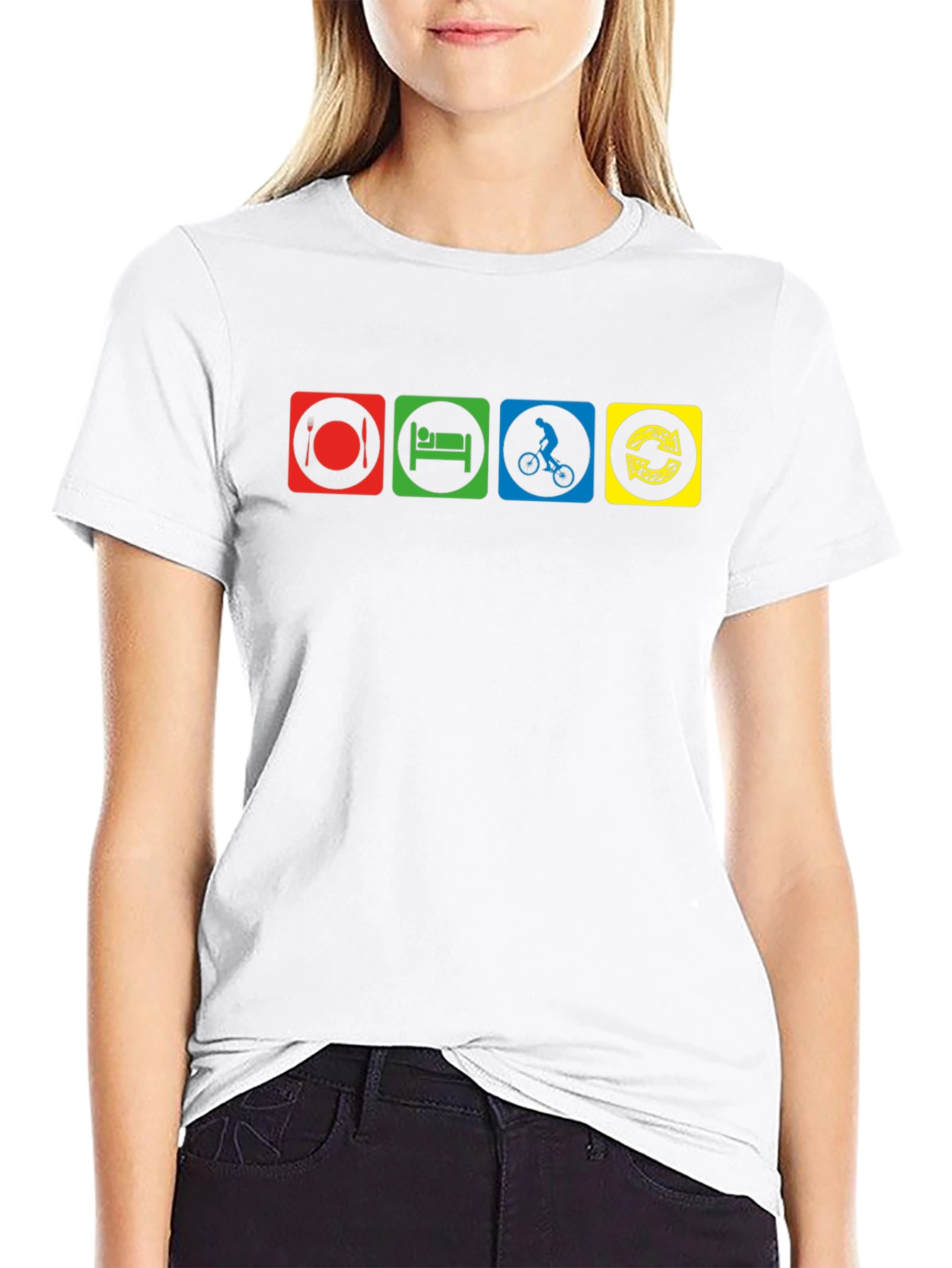 Eat Sleep Ride Repeat Black T-Shirt