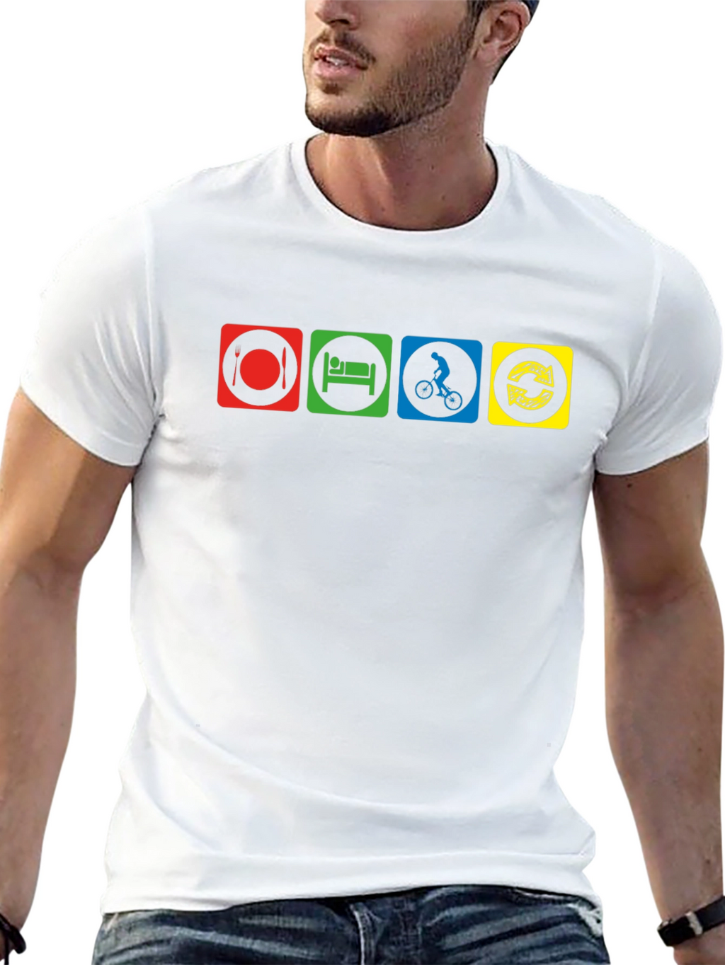 Eat Sleep Ride Repeat Black T-Shirt