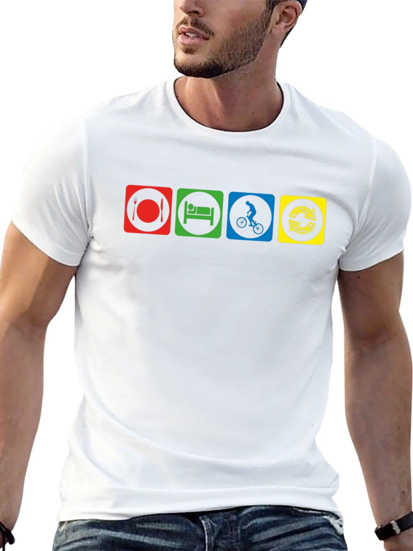 Eat Sleep Ride Repeat Black T-Shirt