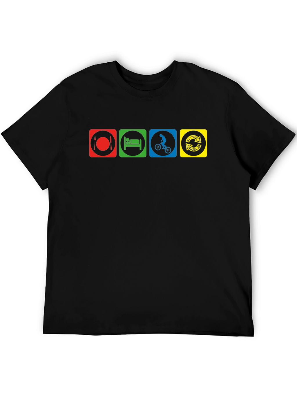 Eat Sleep Ride Repeat Black T-Shirt