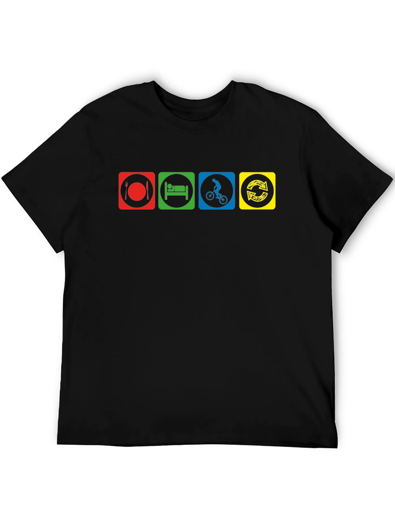 Eat Sleep Ride Repeat Black T-Shirt