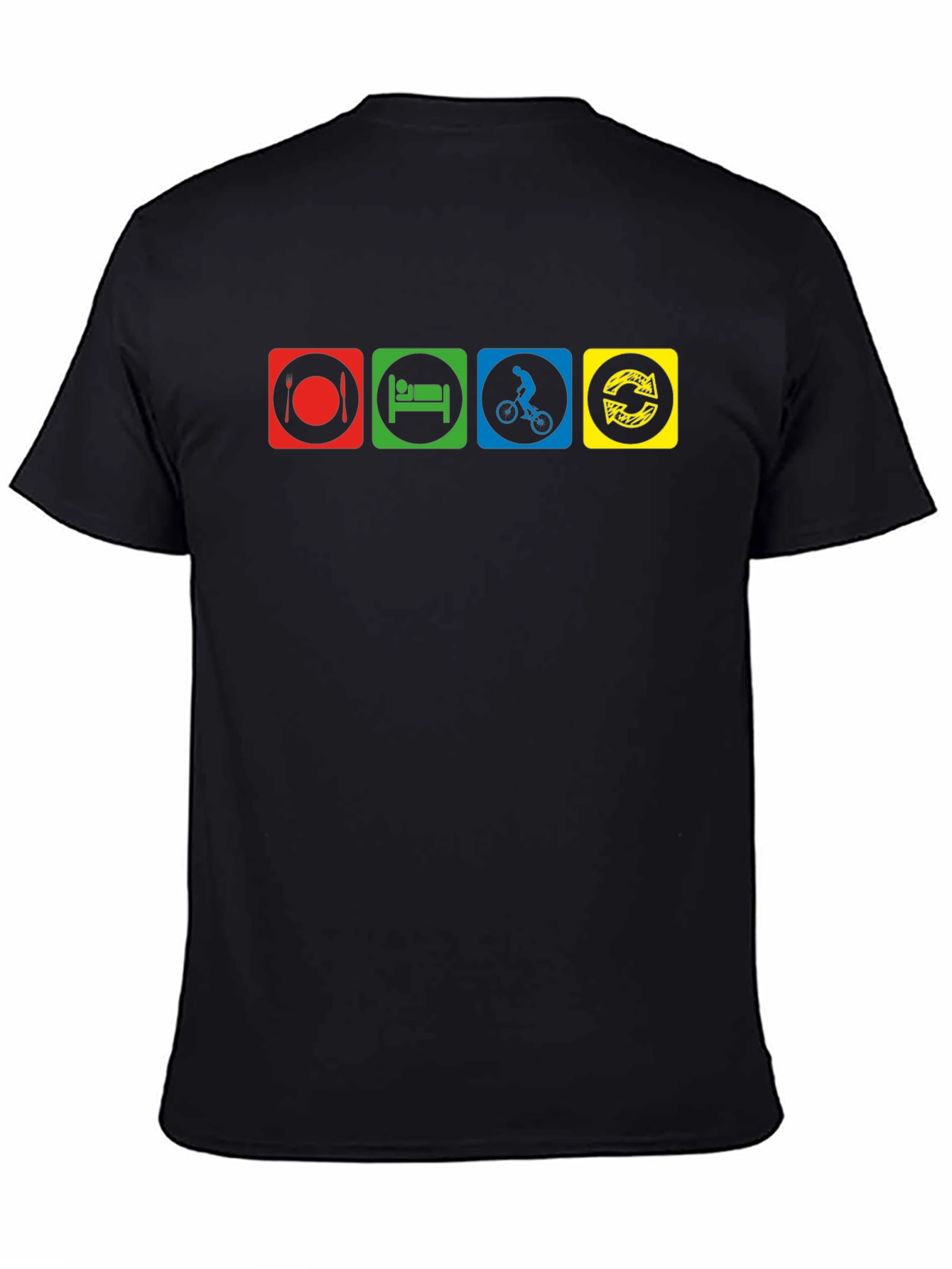 Eat Sleep Ride Repeat Black T-Shirt