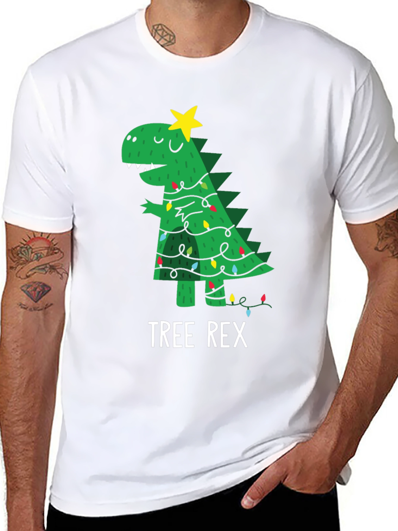 Tree Rex Christmas T-Shirt - Festive Dinosaur Tee