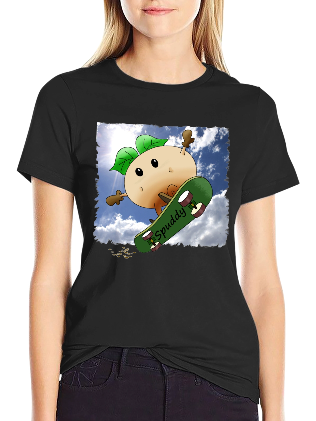Spuddy Skateboard T-Shirt - Cool Character Tee