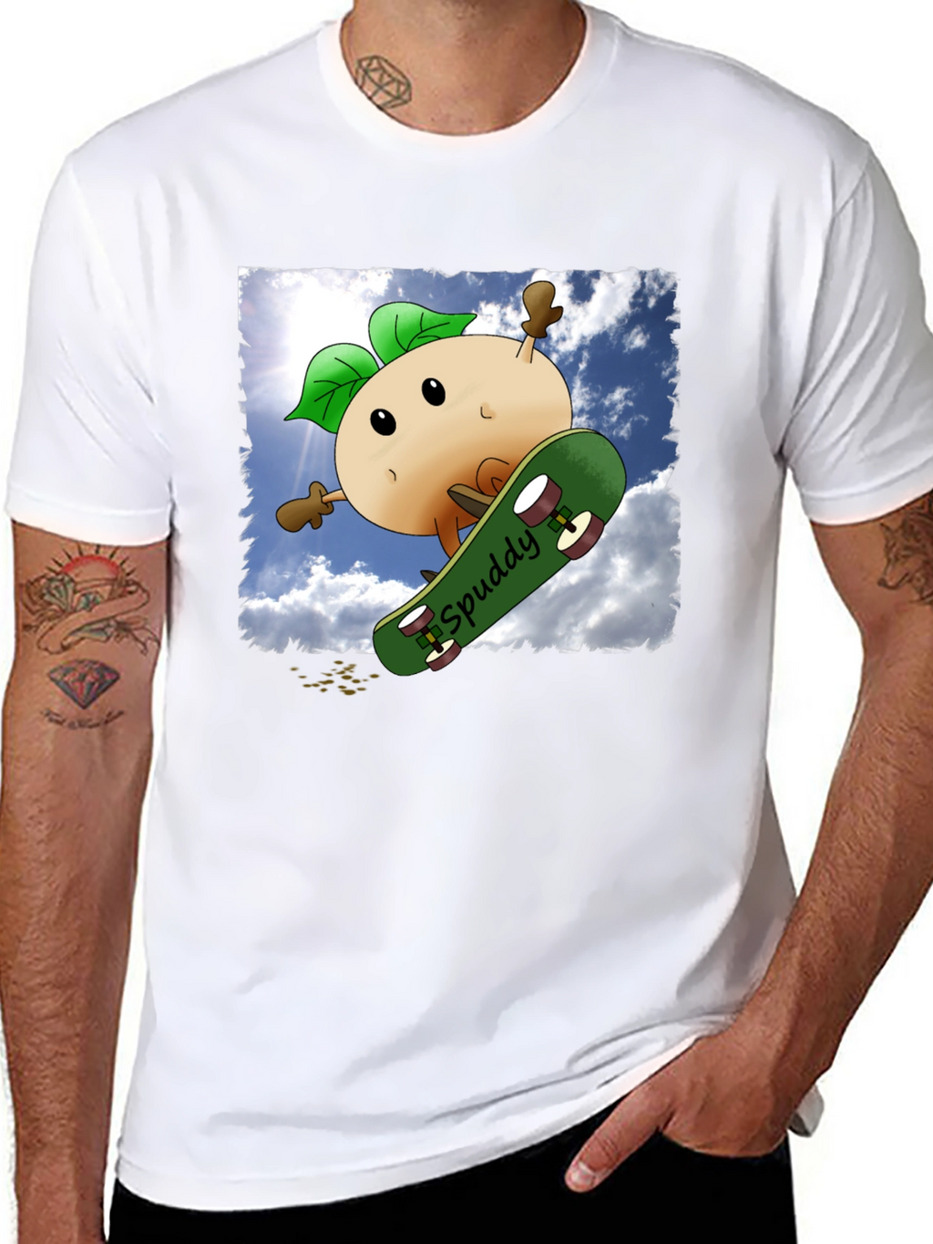 Spuddy Skateboard T-Shirt - Cool Character Tee