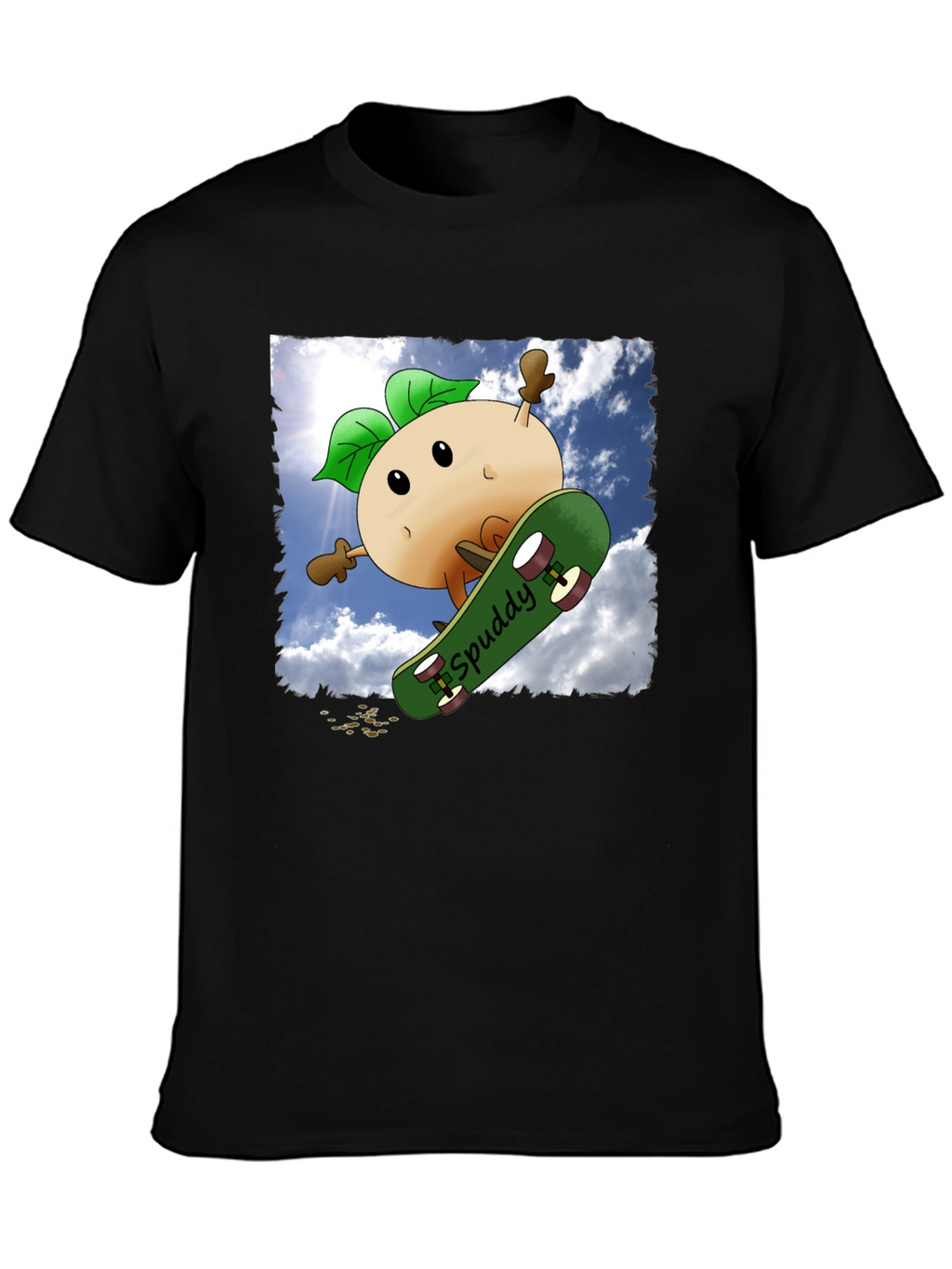 Spuddy Skateboard T-Shirt - Cool Character Tee
