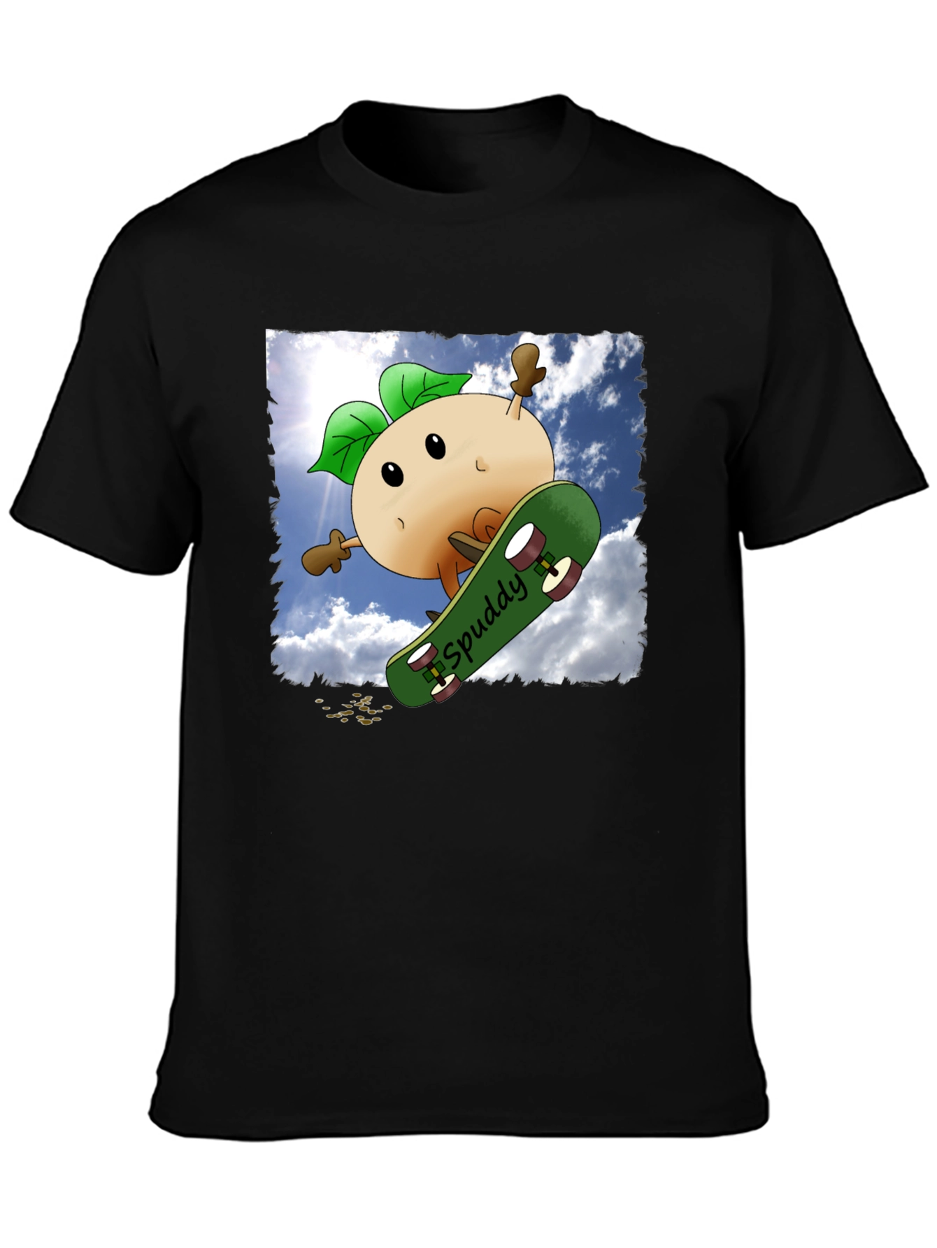 Spuddy Skateboard T-Shirt - Cool Character Tee