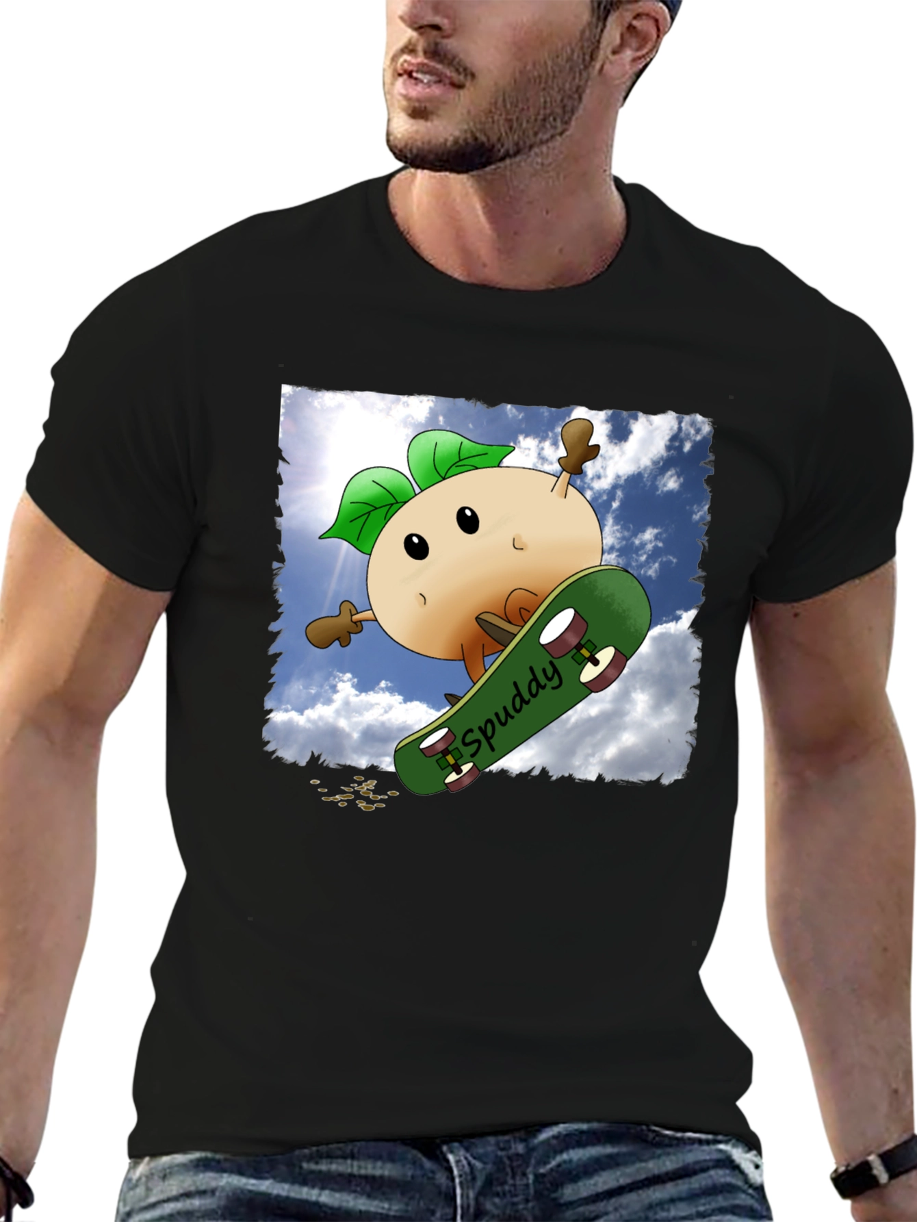 Spuddy Skateboard T-Shirt - Cool Character Tee