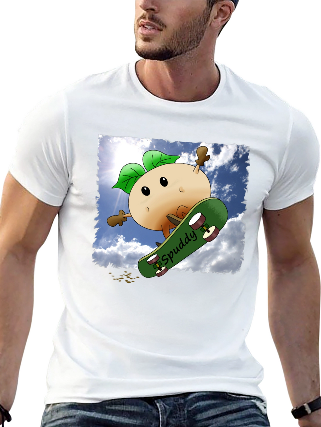 Spuddy Skateboard T-Shirt - Cool Character Tee