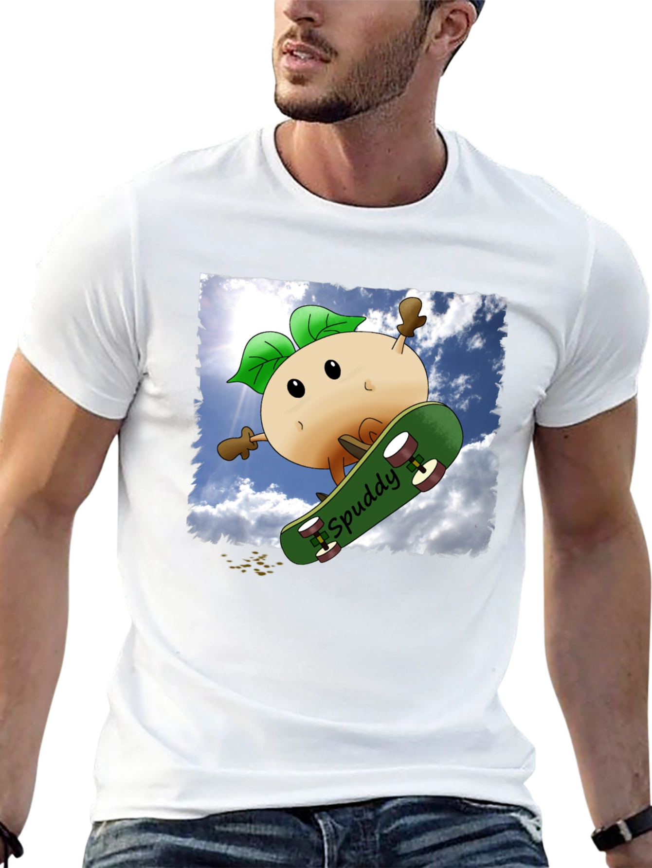 Spuddy Skateboard T-Shirt - Cool Character Tee