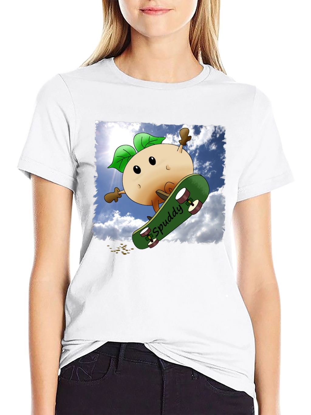 Spuddy Skateboard T-Shirt - Cool Character Tee