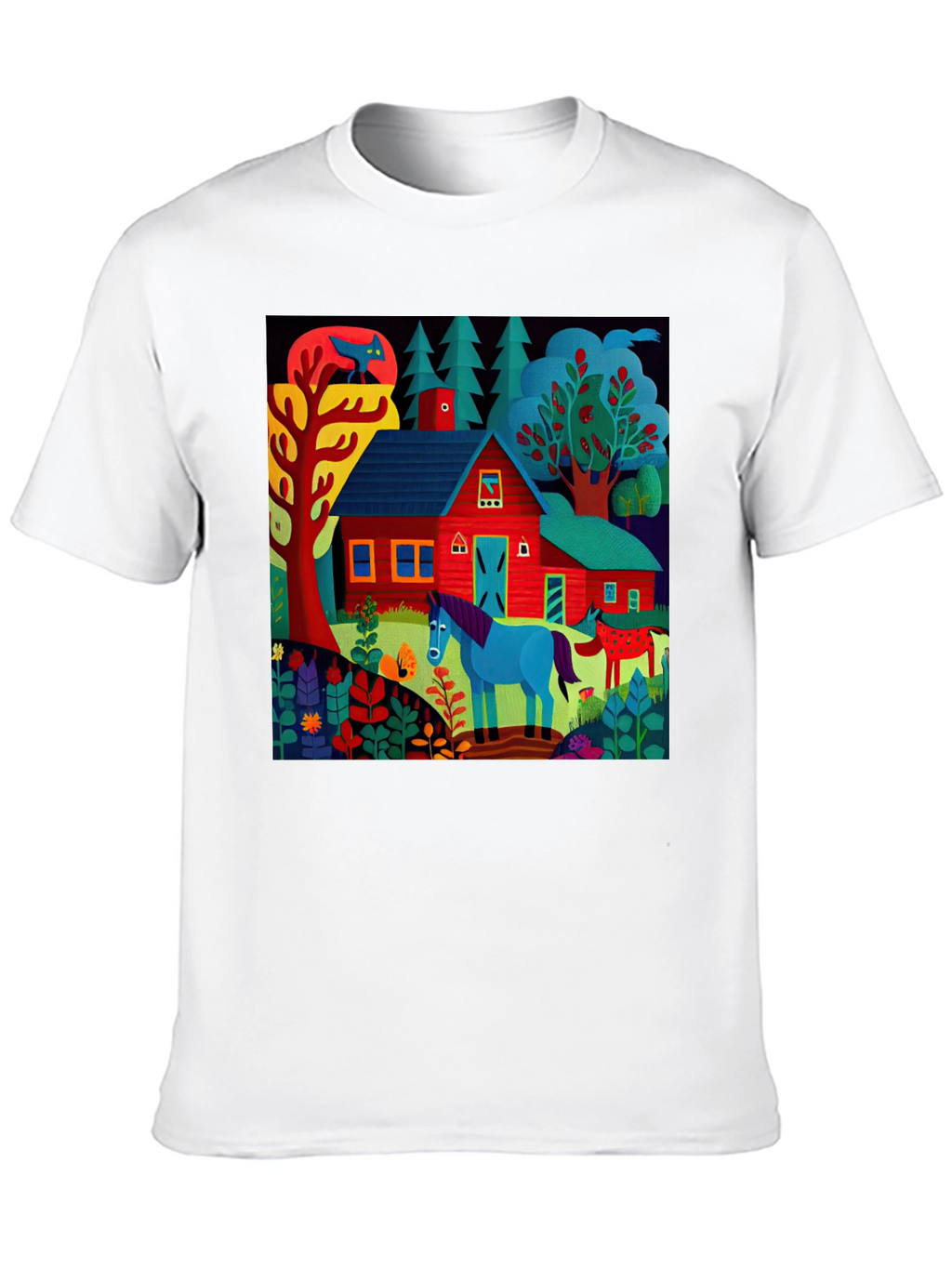 Vibrant Farm Scene Graphic Tee