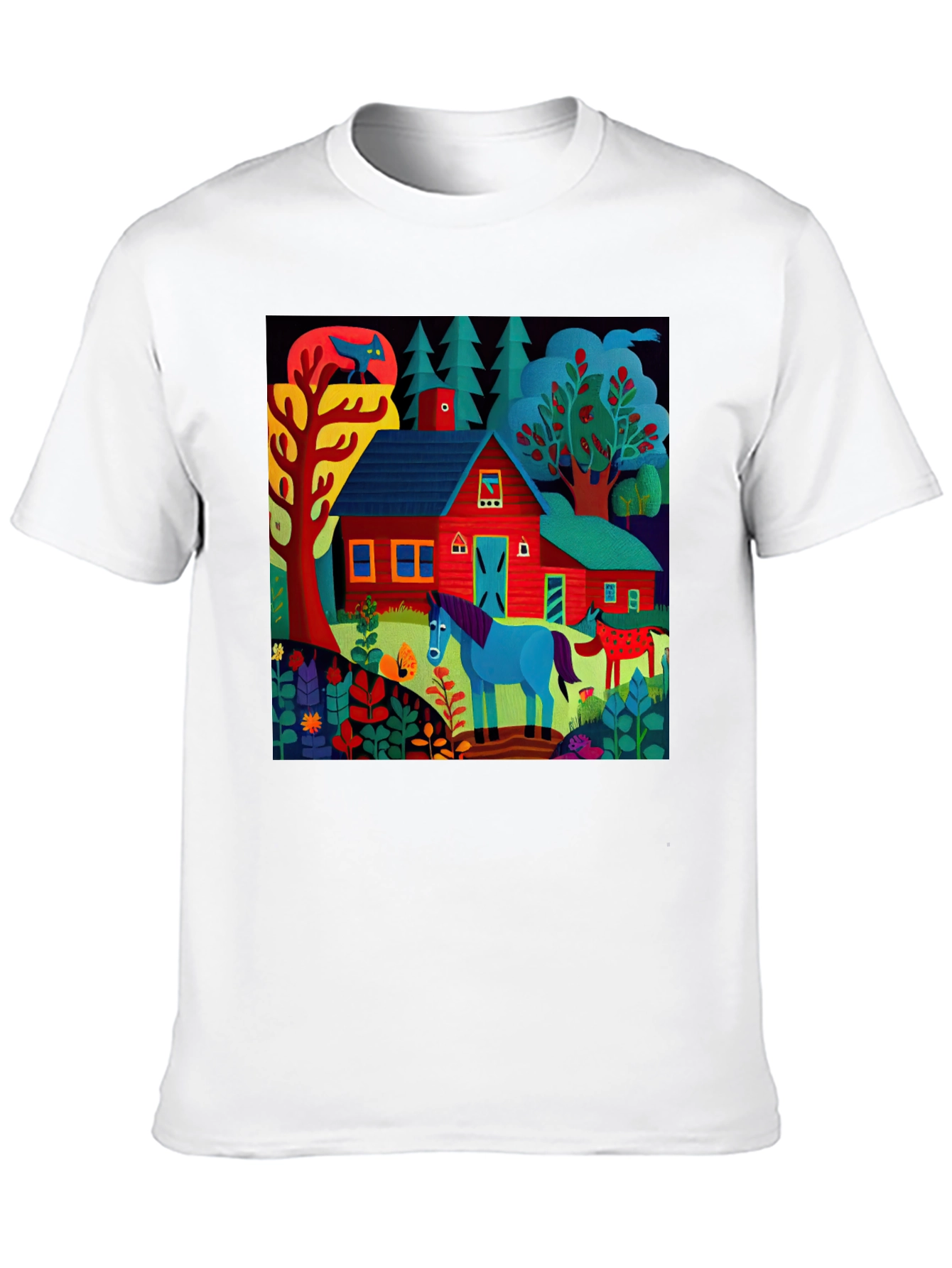 Vibrant Farm Scene Graphic Tee