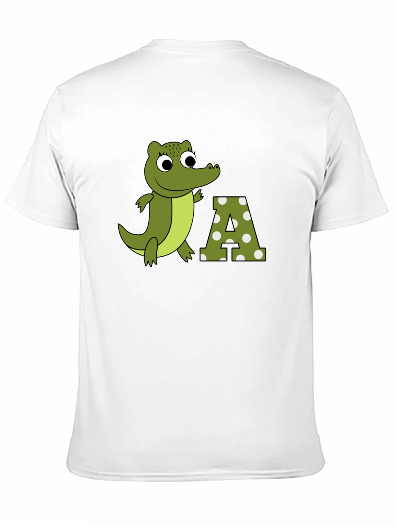 Cartoon Crocodile & A Letter Print T-Shirt