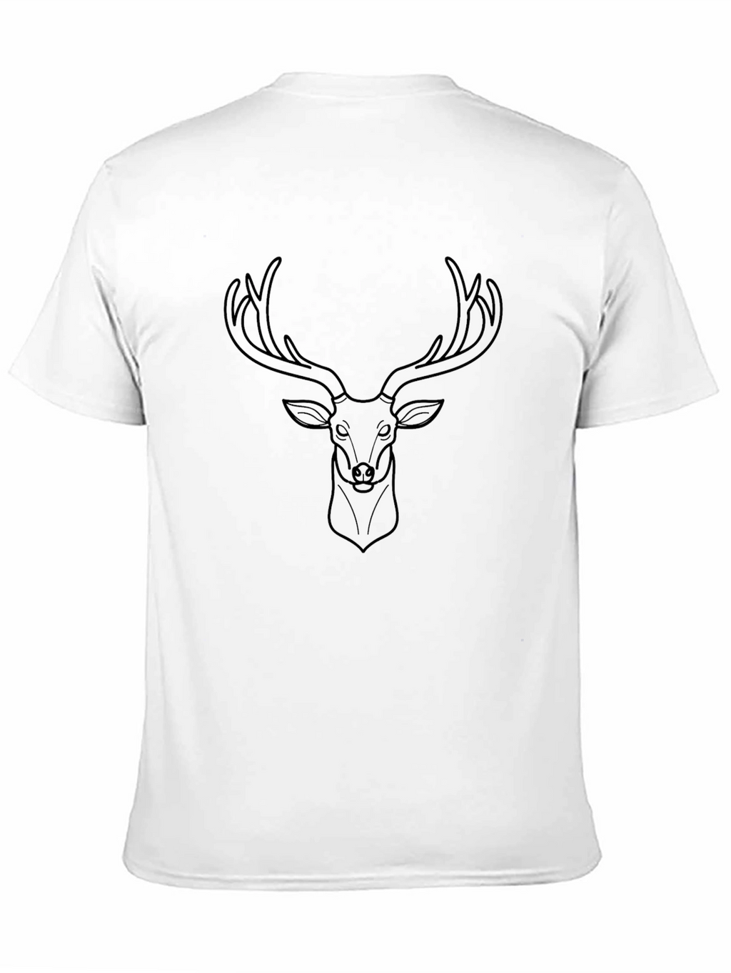 Mens Black T-Shirt with Deer Graphic