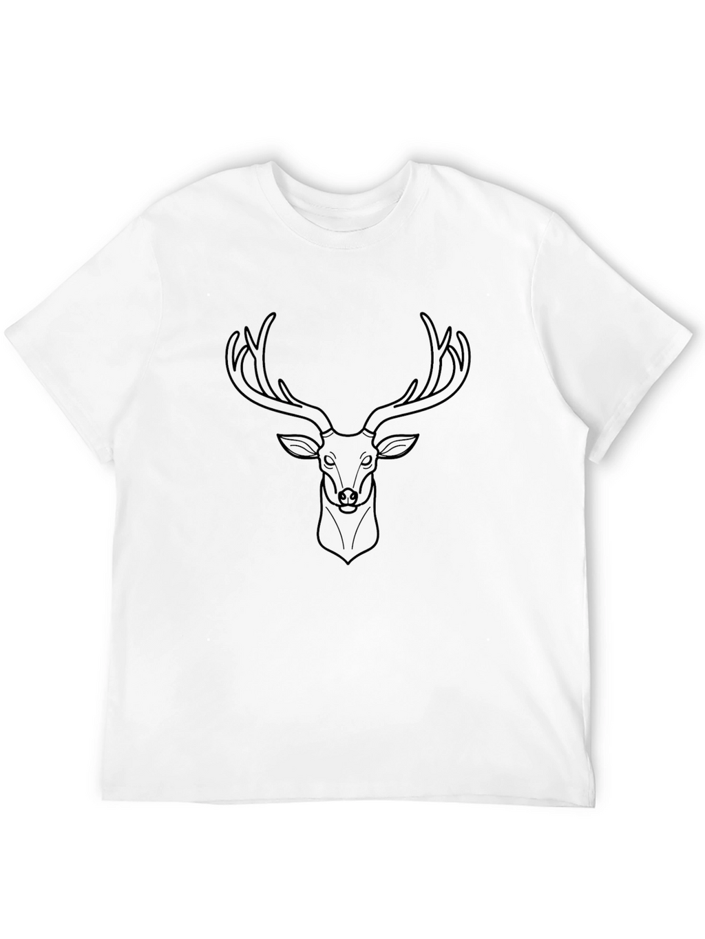 Mens Black T-Shirt with Deer Graphic