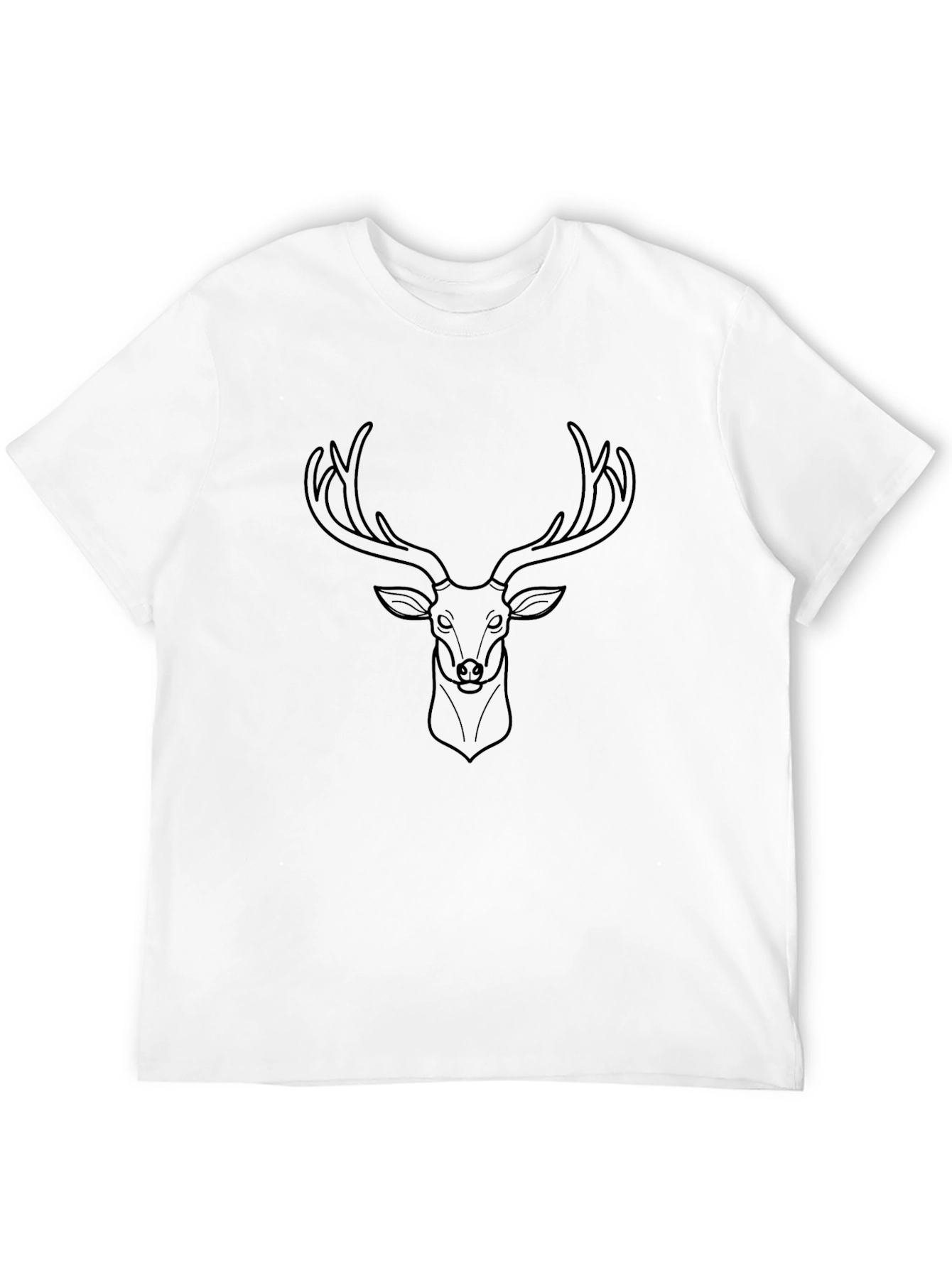 Mens Black T-Shirt with Deer Graphic