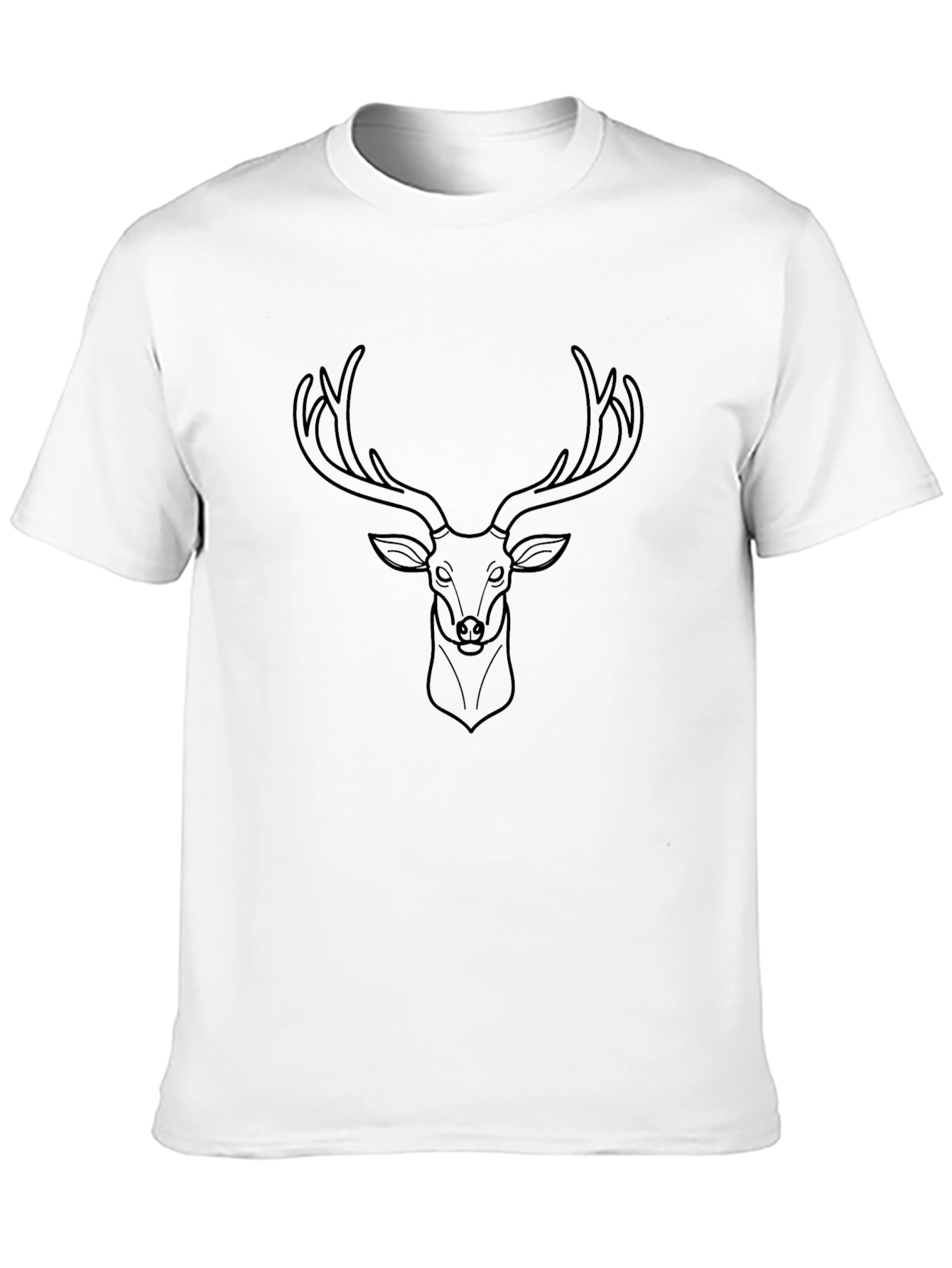 Mens Black T-Shirt with Deer Graphic