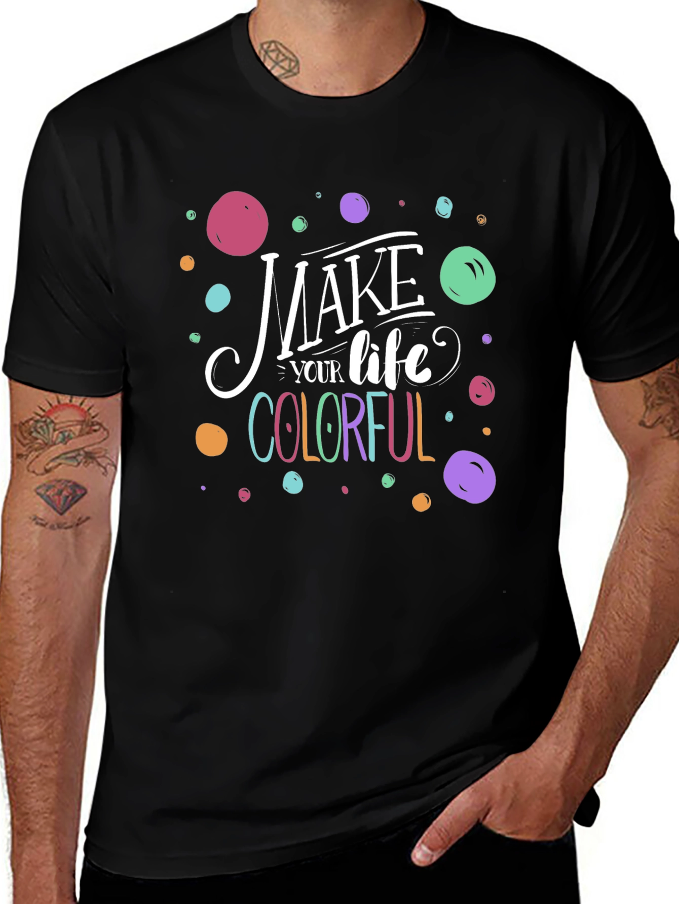 Colorful Life Graphic Tee - Soft Cotton Comfort