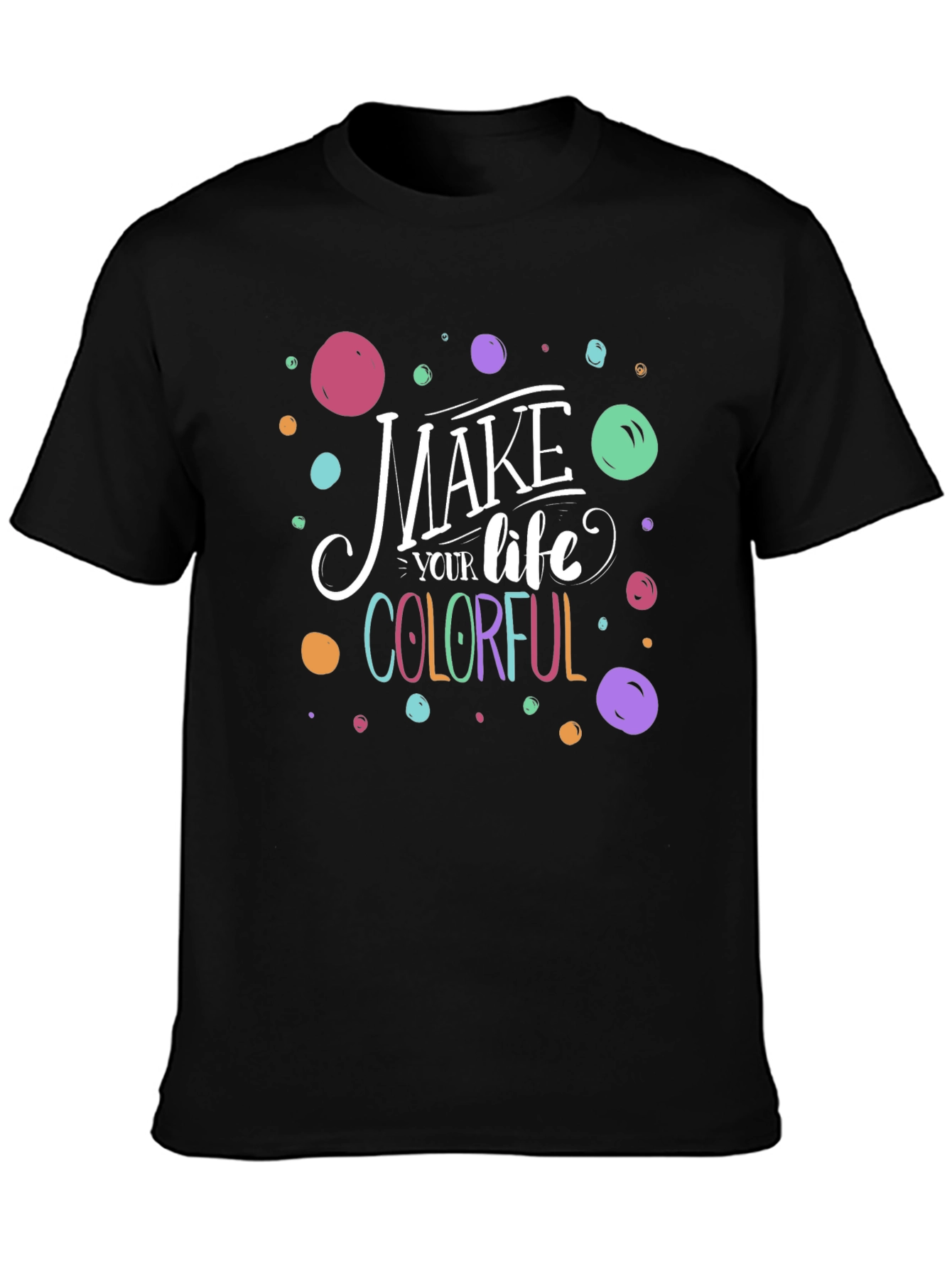 Colorful Life Graphic Tee - Soft Cotton Comfort