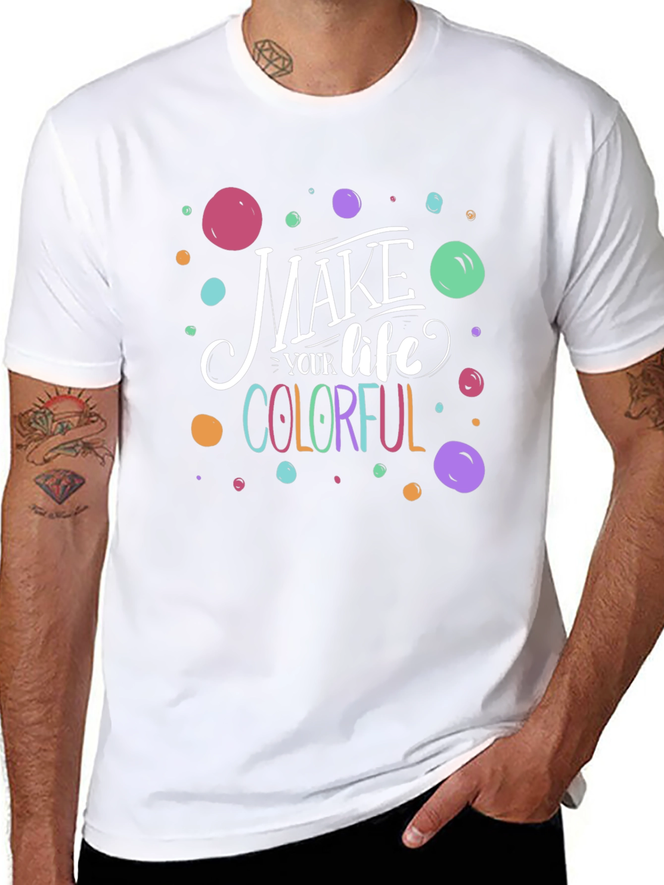 Colorful Life Graphic Tee - Soft Cotton Comfort