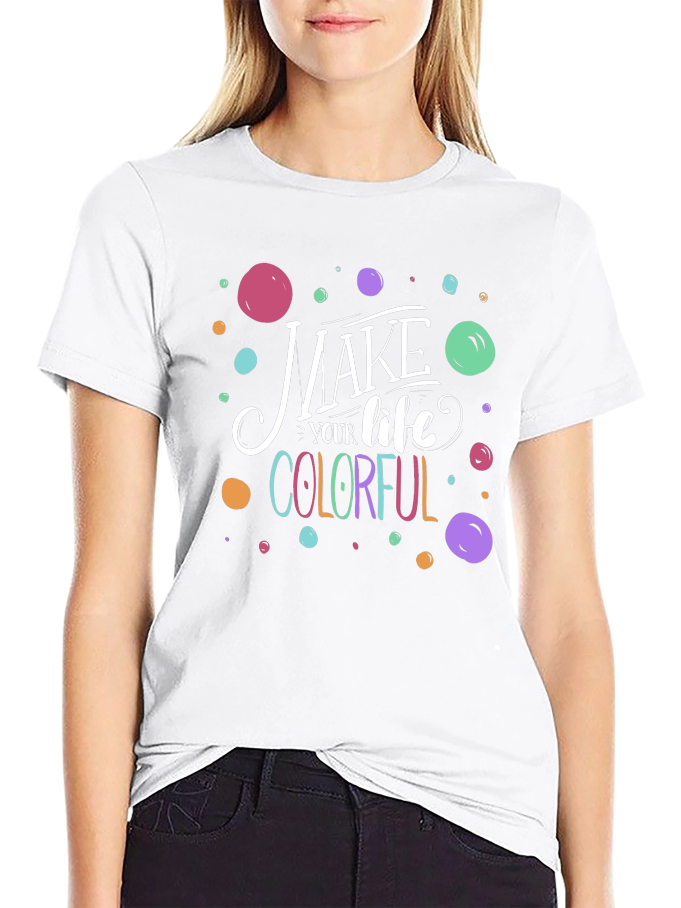 Colorful Life Graphic Tee - Soft Cotton Comfort