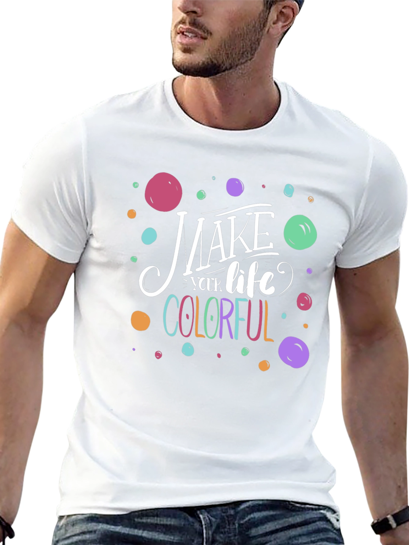 Colorful Life Graphic Tee - Soft Cotton Comfort