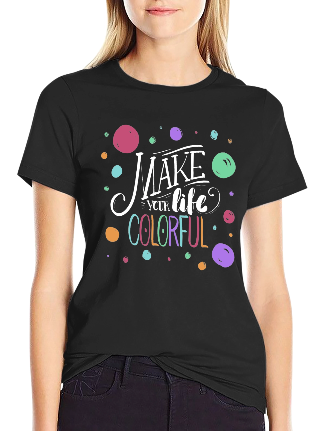 Colorful Life Graphic Tee - Soft Cotton Comfort