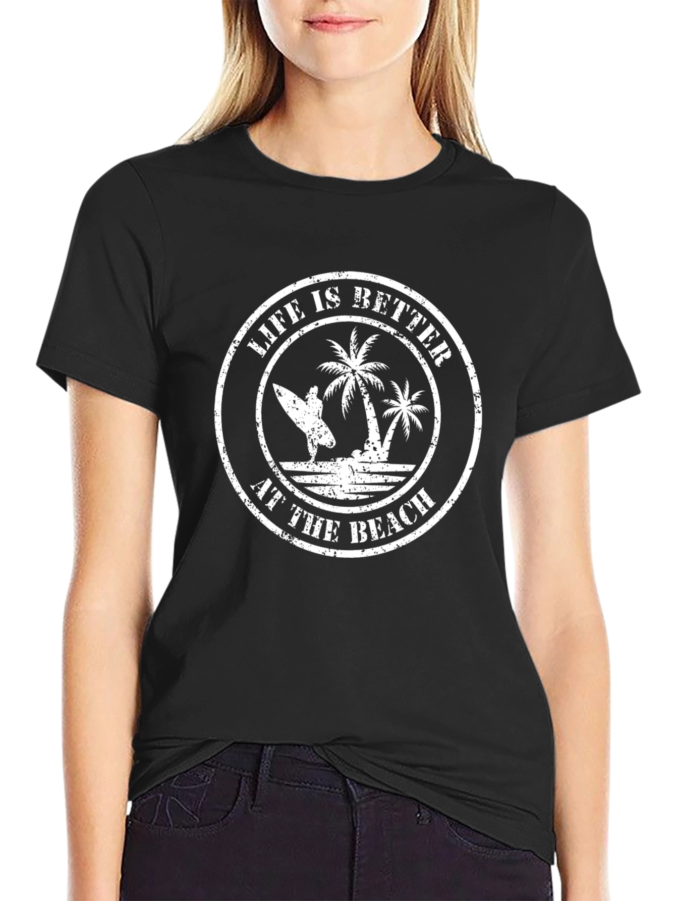 Life is Better at the Beach Graphic Tee - Black
