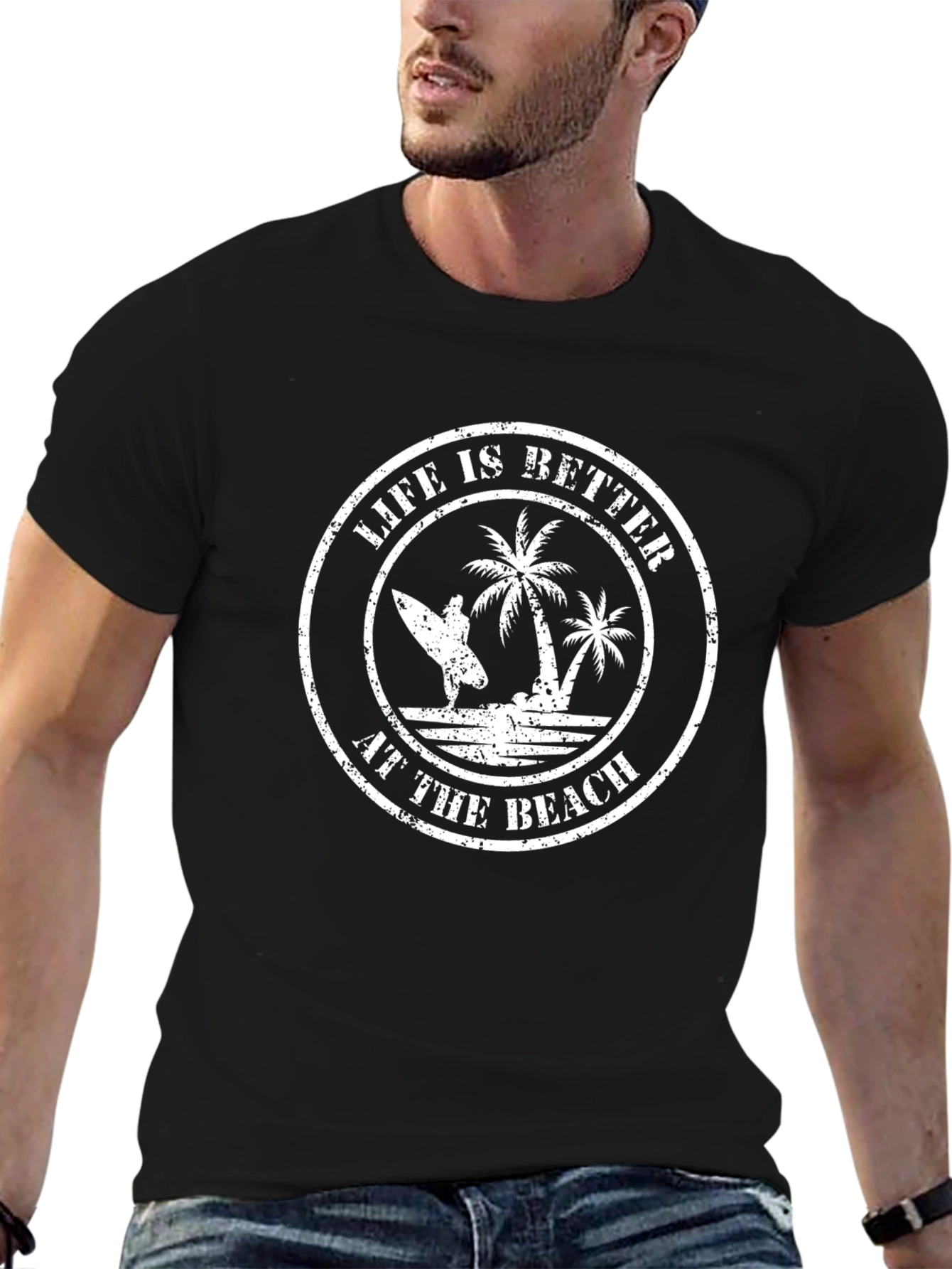 Life is Better at the Beach Graphic Tee - Black