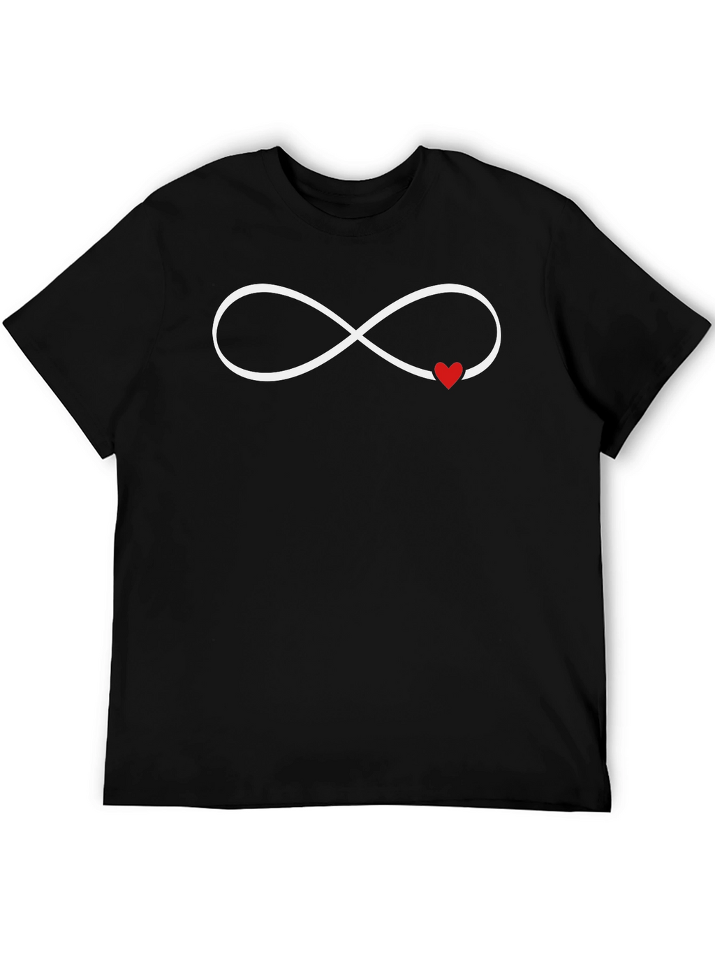 Infinity Love Heart Graphic Tee - Black