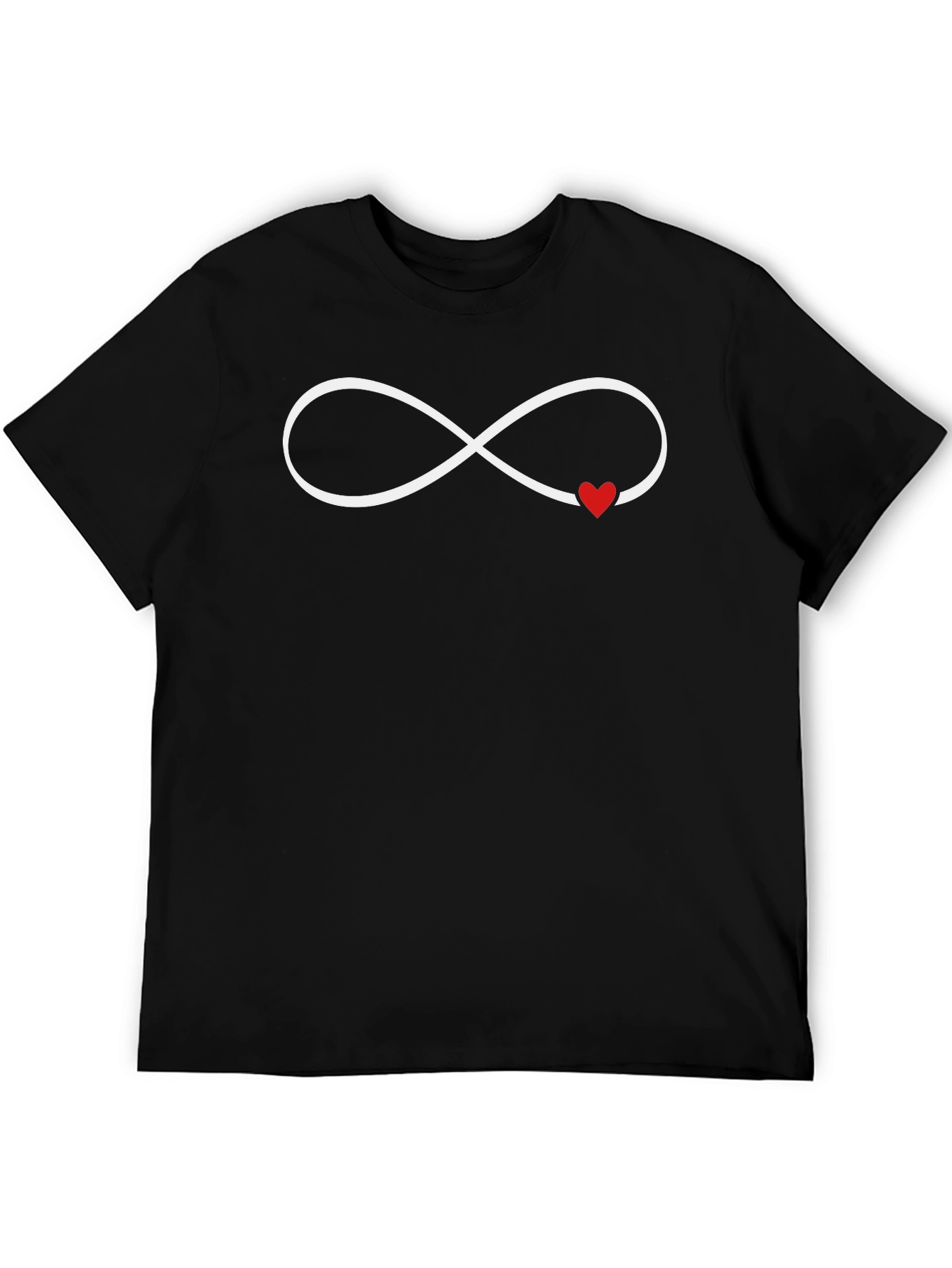 Infinity Love Heart Graphic Tee - Black