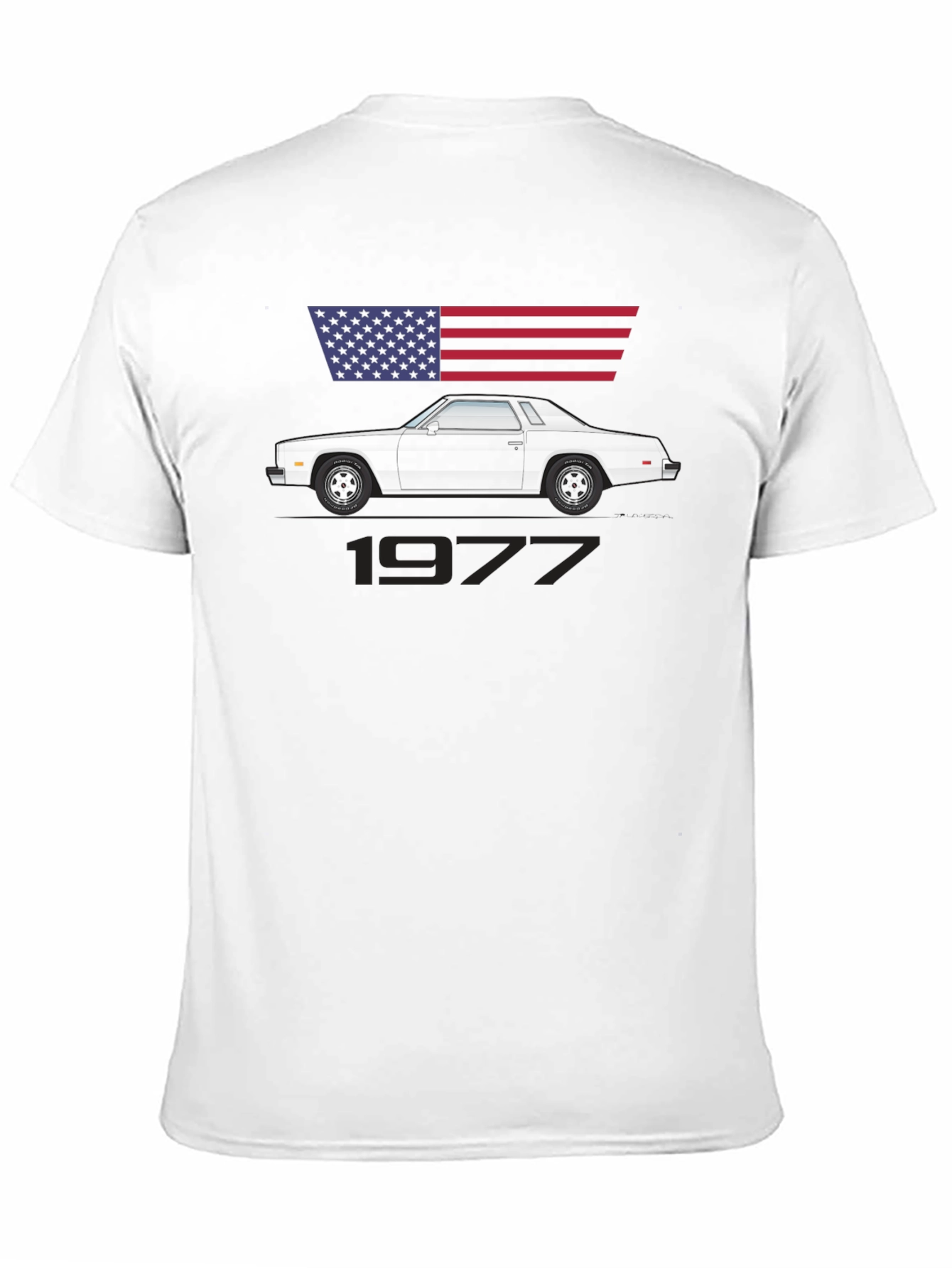 1977 Car Graphic Tee - Classic American Muscle Shirt