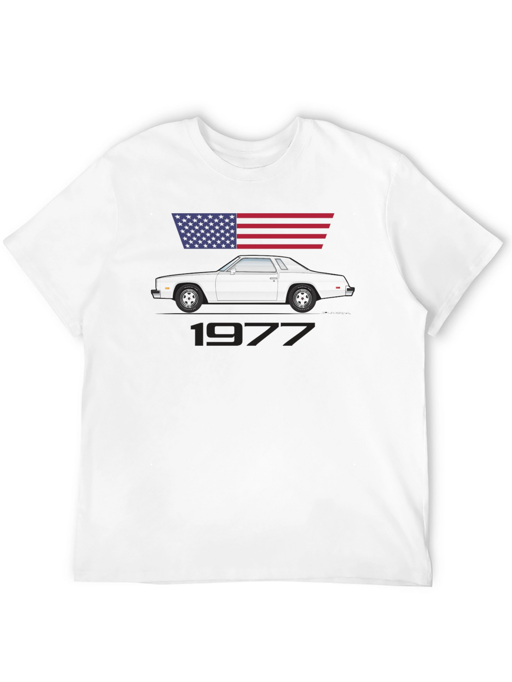 1977 Car Graphic Tee - Classic American Muscle Shirt