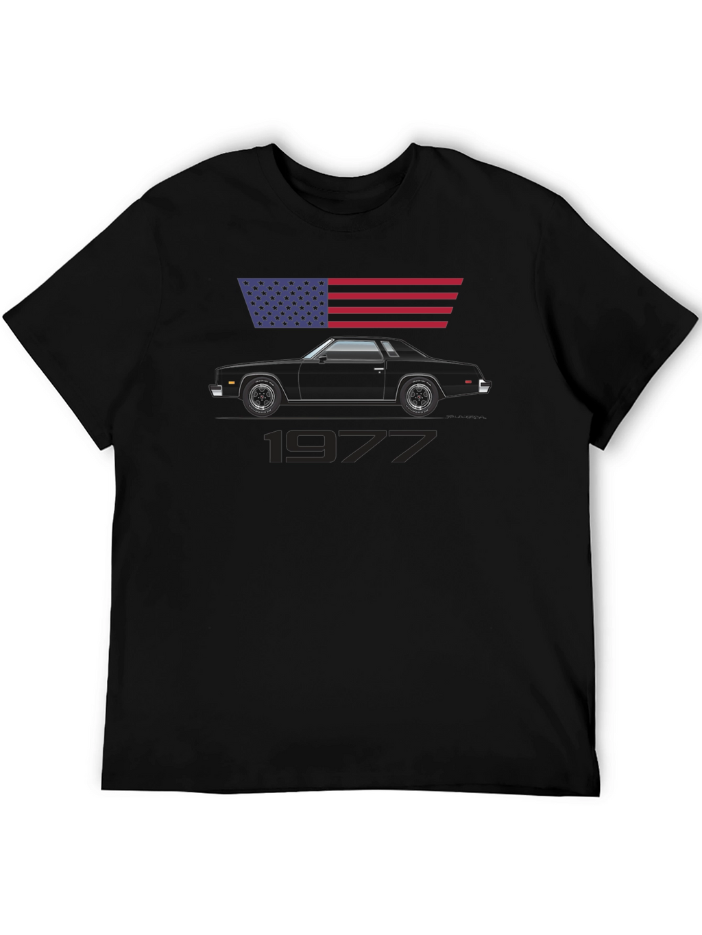 1977 Car Graphic Tee - Classic American Muscle Shirt