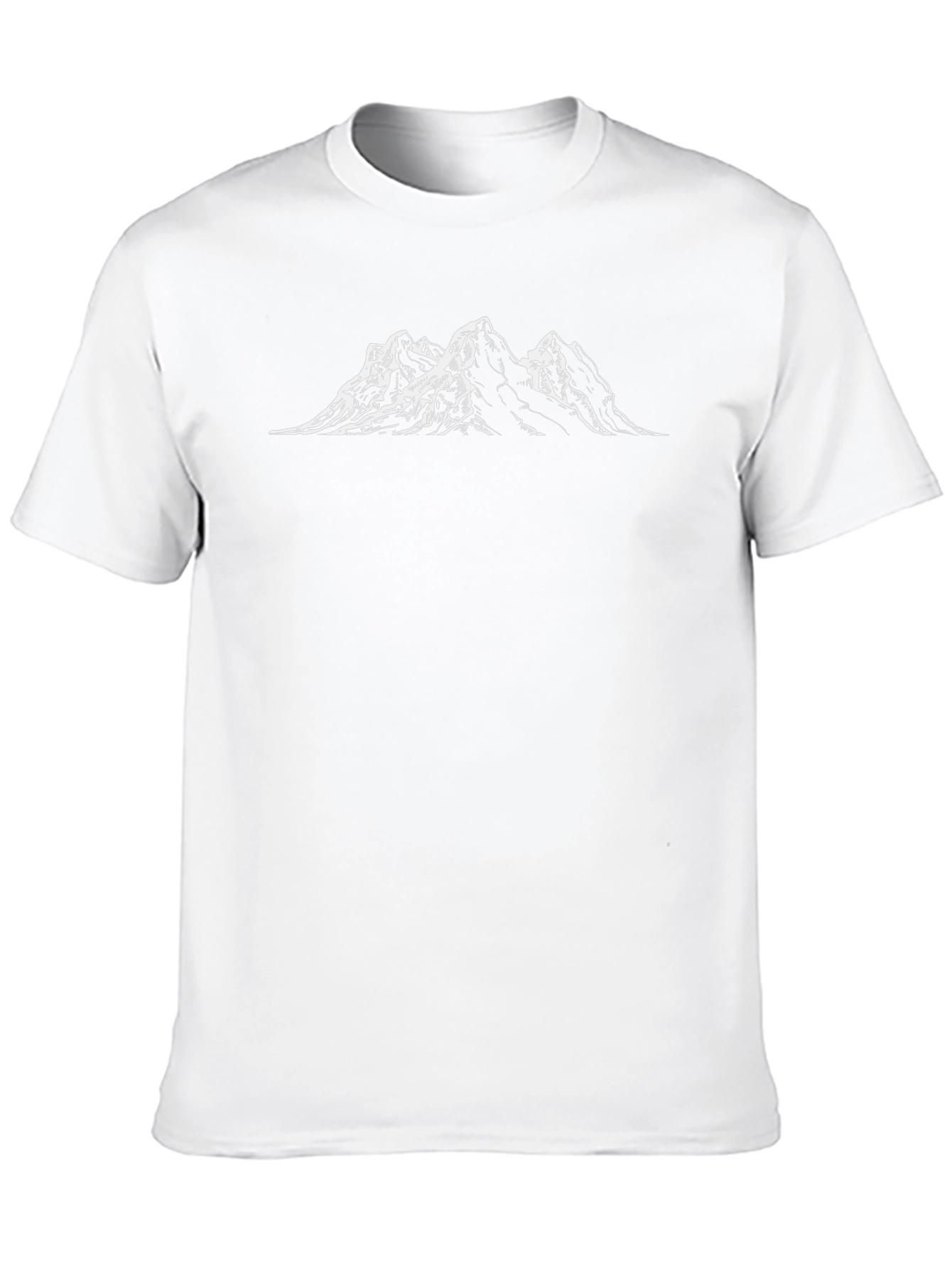 Black T-Shirt with Mountain Peak Design