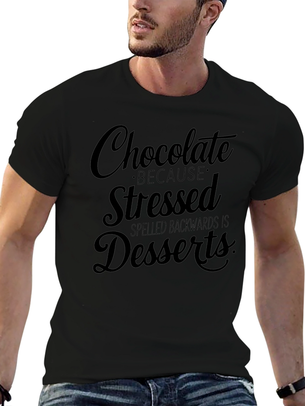 Chocolate Stressed Backwards T-Shirt